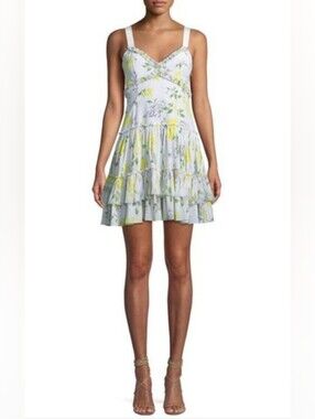 Cinq a sept floral silk mini dress size 8